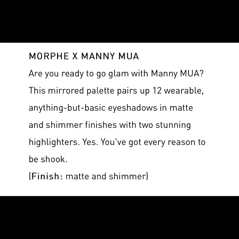 🌈 MORPHE X MANNY MUA GLAM PALETTE